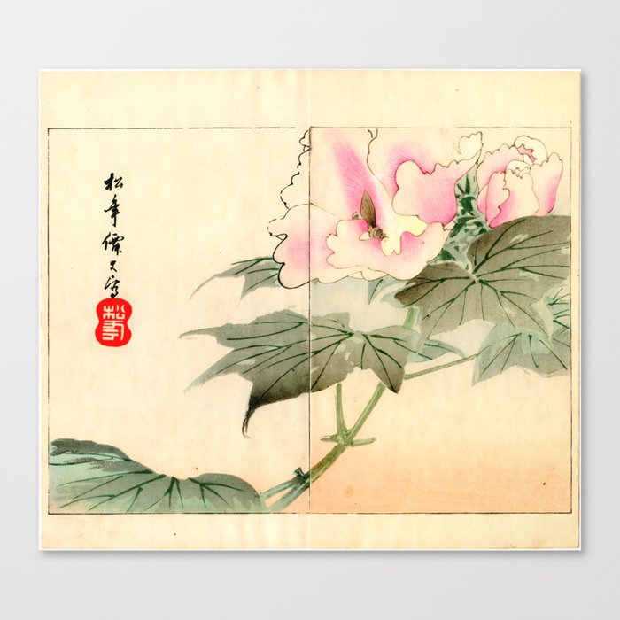 Hibiscus and Horsefly (Suzuki Shonen) Canvas Print