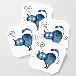Fart blue cat Coaster