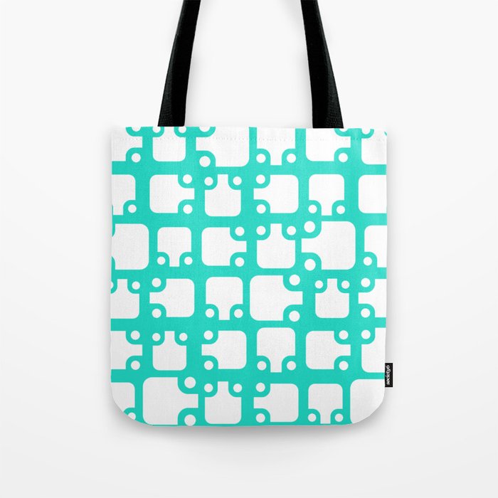 Mid Century Modern Abstract Pattern Slate Turquoise 2 Tote Bag