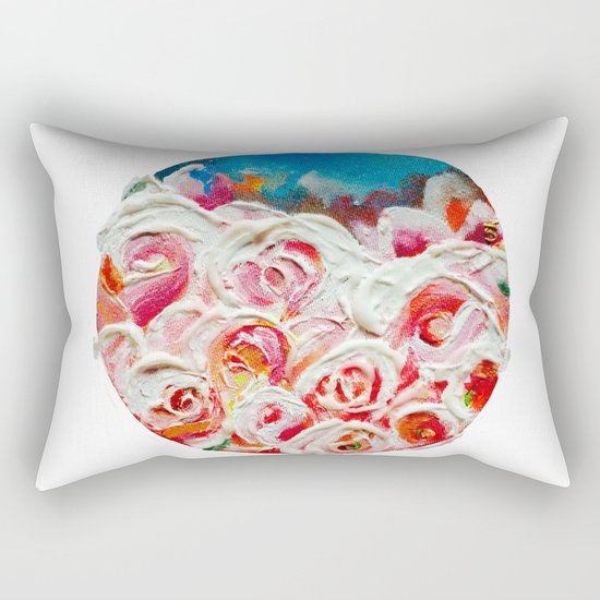 Roses on Fire Rectangular Pillow