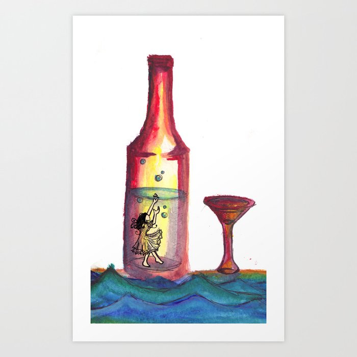 Drowning in the Bottle Art Print