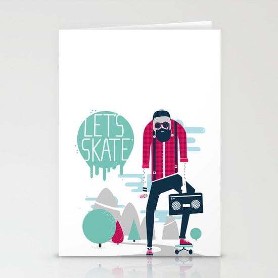 Let's skate Stationery Cards