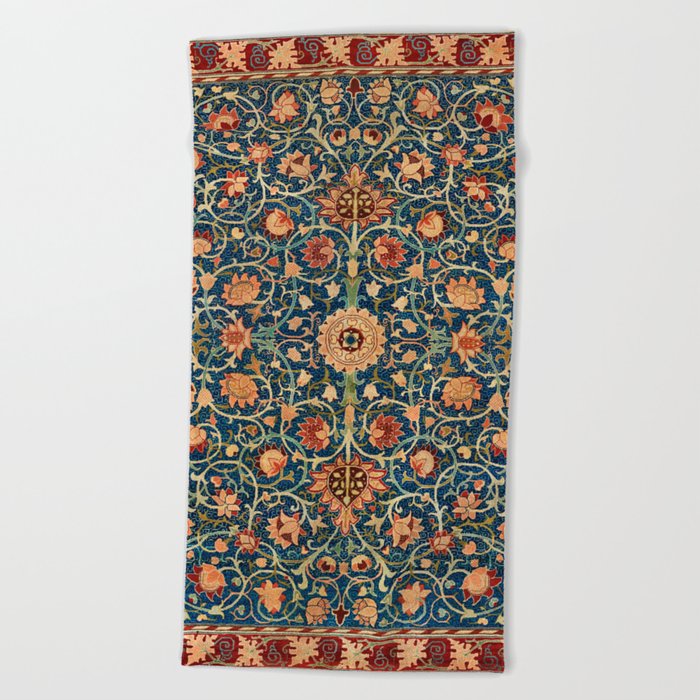 Holland Park Carpet by William Morris (1834-1896) Beach Towel