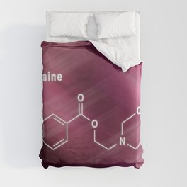 Procaine, anesthetic drug, Structural chemical formula Duvet Cover