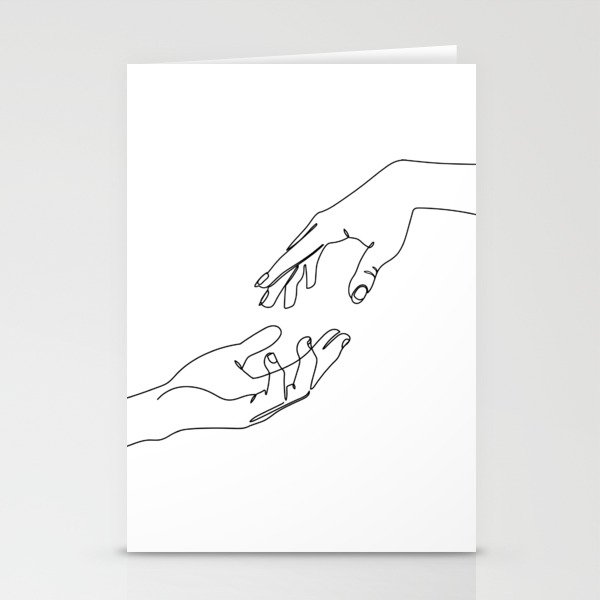 Hands Line Art Stationery Cards