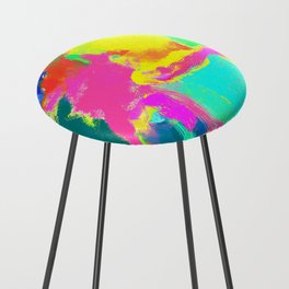 Muted Abstract Modern Clouds Fuchsia Counter Stool