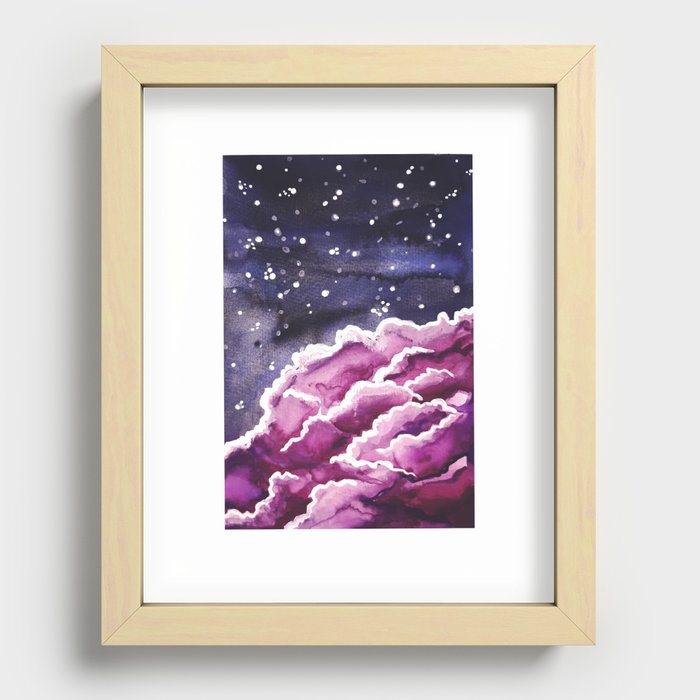 Bright Night Clouds Recessed Framed Print