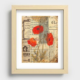 Poppies on Print Recessed Framed Print