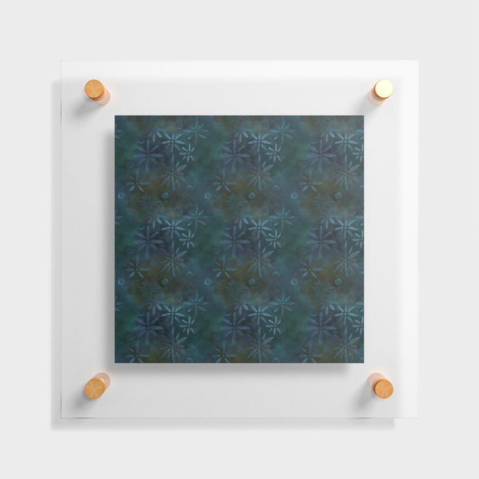 Dark Floral Batik Pattern Floating Acrylic Print