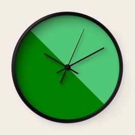 Two colors. Triangle. Green and Emerald colors. Wall Clock