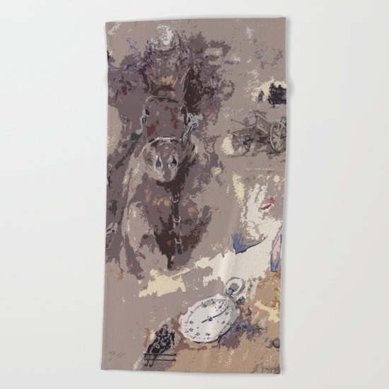 The first victory at the track Beach Towel