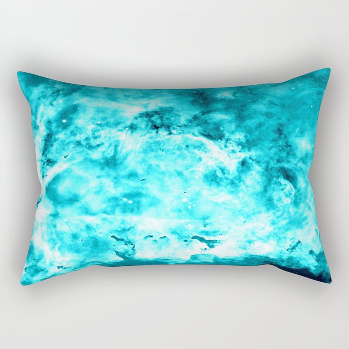 Turquoise Blue Carina Nebula Rectangular Pillow