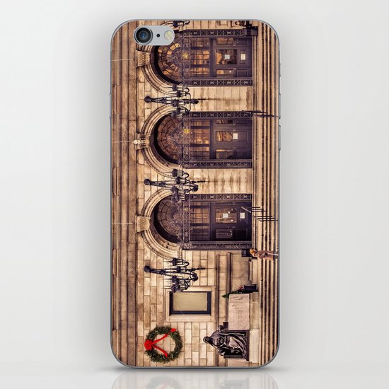 Christmas night at Boston Public Library iPhone & iPod Skin