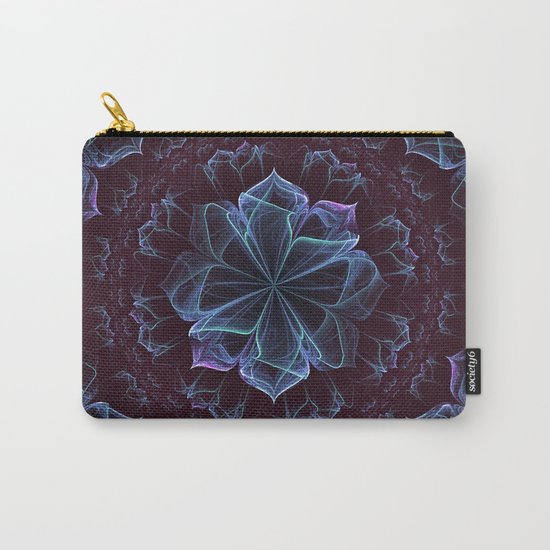 Ornate Blossom in Cool Blues Carry-All Pouch