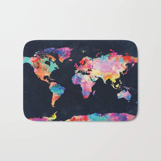 World map Bath Mat