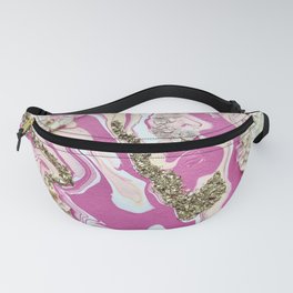 Hot Pink Agate with Gold Glam Abstract Fanny Pack
