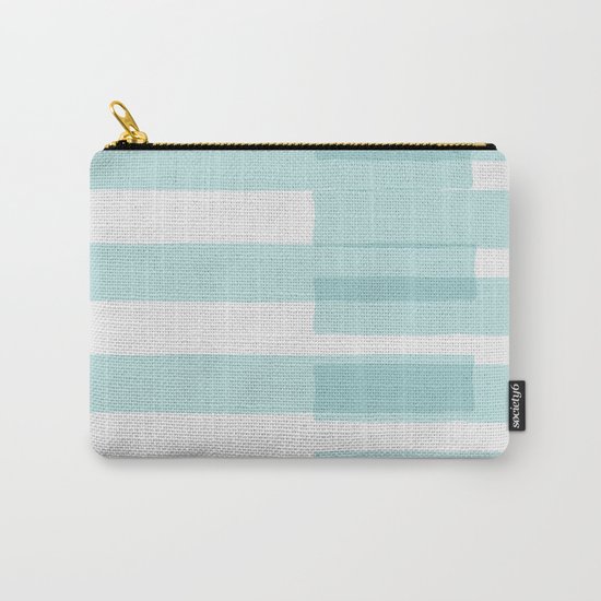 Big Stripes In Turquoise Carry-All Pouch