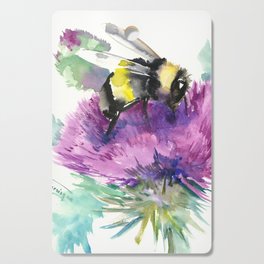 Bumblebee and Thistle Flower, honey bee floral Cutting Board