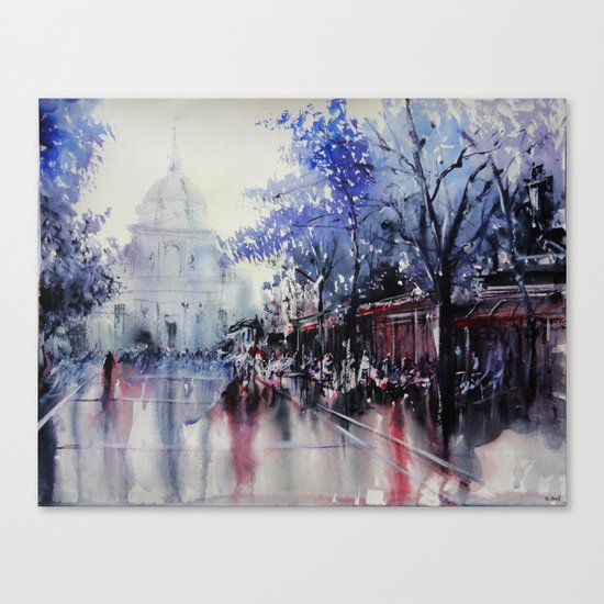Paris Watercolor painting - La Sorbonne Canvas Print