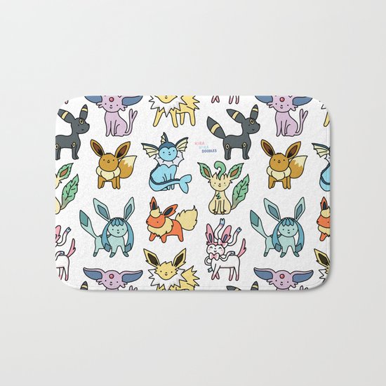 Eeeveelution Doodle Bath Mat