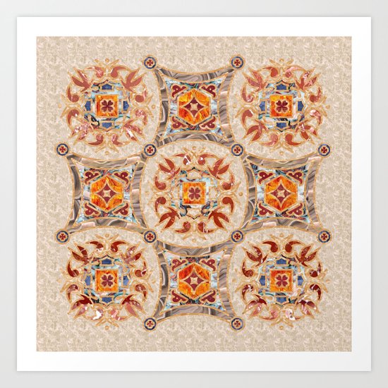 Brown Mandala 01 Art Print