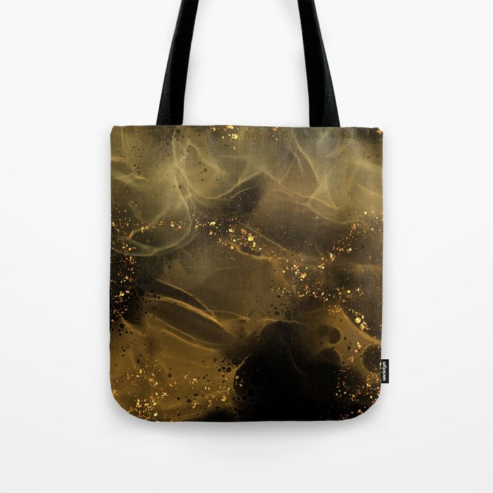Glitter Gold Black Modern Fire Sky Collection Tote Bag