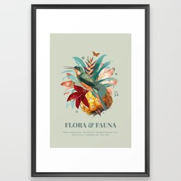 Flora and Fauna with Jacamar Framed Art Print