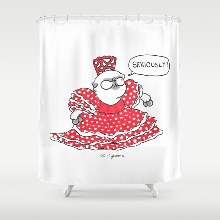 Mochi Dressed As A Flamenco Dancer Shower Curtain By 157ofgemma