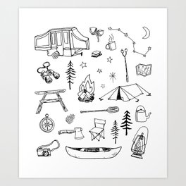 Simple Camping Art Print