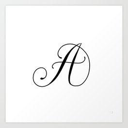 Calligraphy Letter A Art Print
