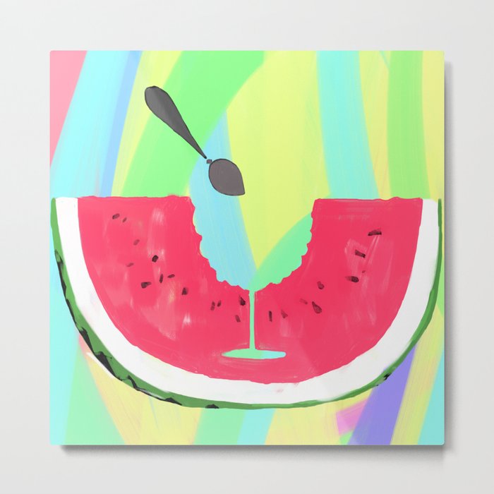Watermelon Cocktail Metal Print