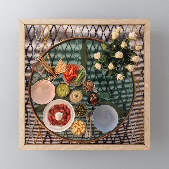 An indoor picnic Framed Mini Art Print