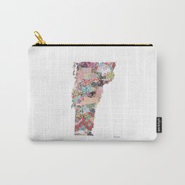 Vermont map Portrait Carry-All Pouch | State, Red, Of, Colorful, Art, Liberty, Yellow, Vermontmap, Design, Pink 