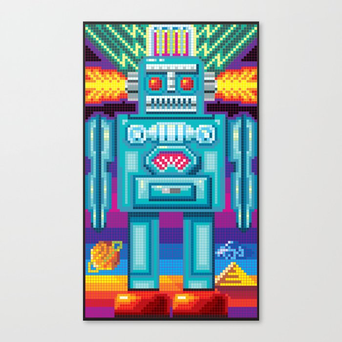 Pixel Robot Canvas Print By Ehyong Society6