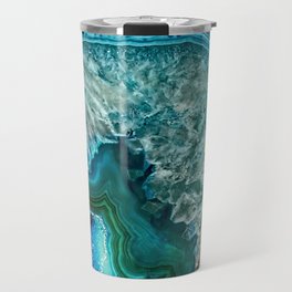 Aqua turquoise agate mineral gem stone Travel Mug
