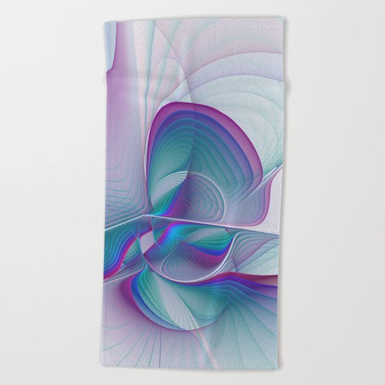 Colorful Beauty, Abstract Fractal Art Beach Towel