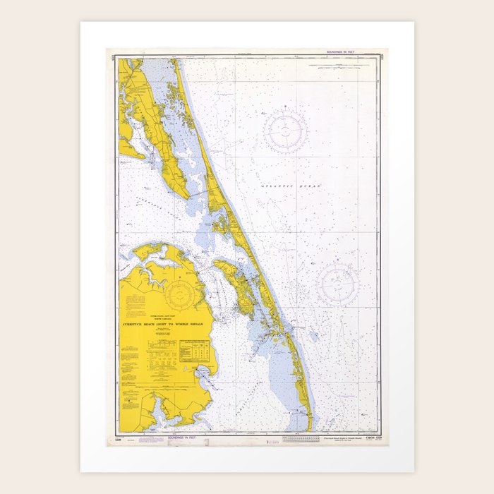 Vintage Map Of The Outer Banks Nc 1972 Art Print By Bravuramedia