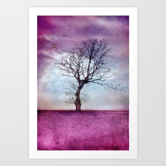 ATMOSPHERIC TREE | Pink Morning Art Print