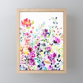 Watercolor floral Framed Mini Art Print