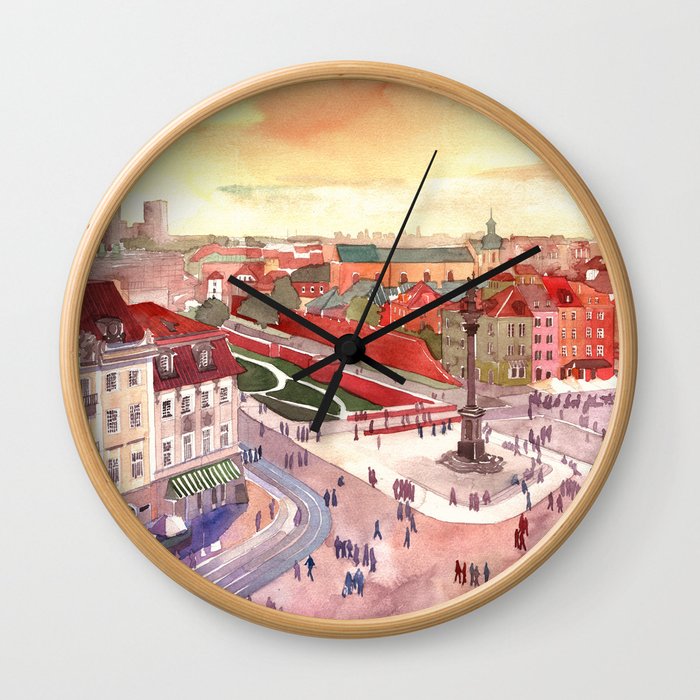 Evening in Warsaw Wall Clock