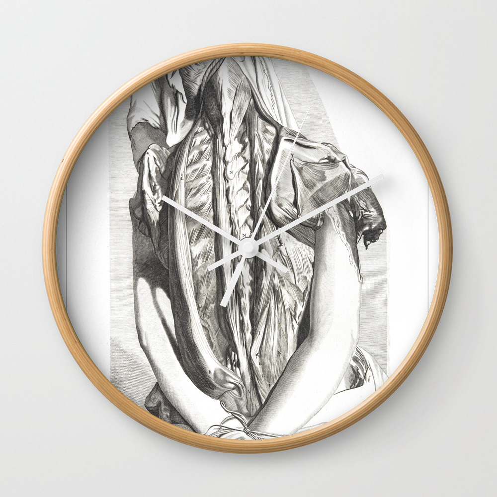 Human Anatomy Art Print Bones Back Muscle Vintage Anatomy Doctor Medical Art Antique Book Plate Wall Clock By Frenchfineart Society6
