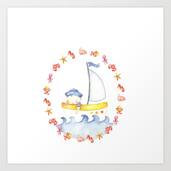 Baby sailor Art Print