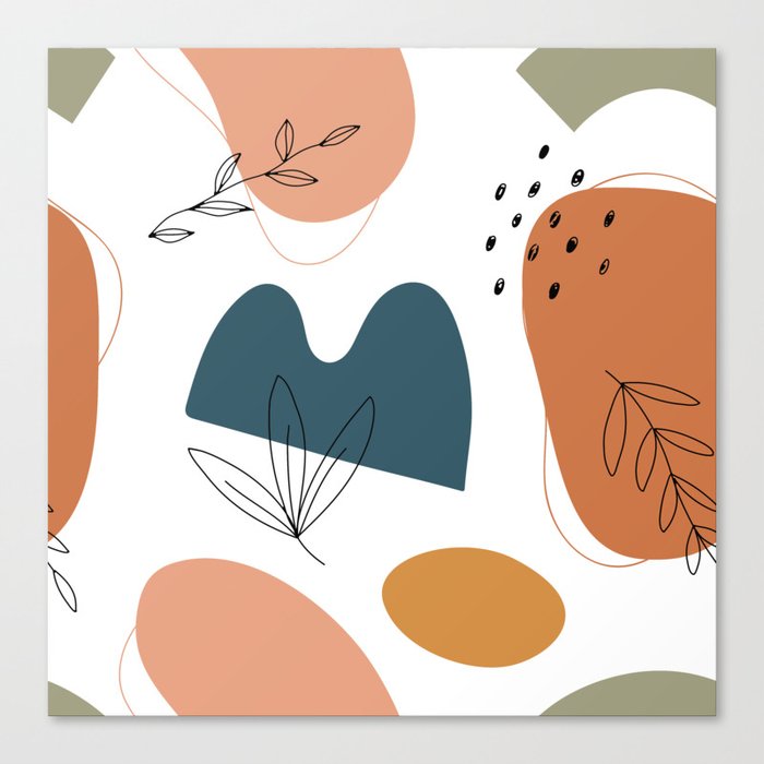 Abstract organic nature shape leaf pattern Canvas Print