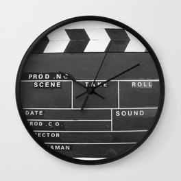 Film Movie Video production Clapper board Wall Clock | Photo, Clapboard, Director, Hollywood, Syncslate, Filmdirector, Black and White, Video, Films, Acting 