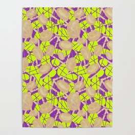 Geometric pattern of stylized ovals and lines Poster