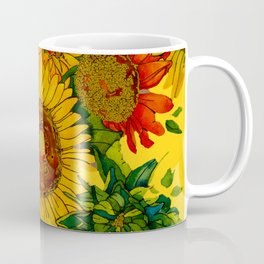 Glorious Sunflowers on Yellow Coffee Mug