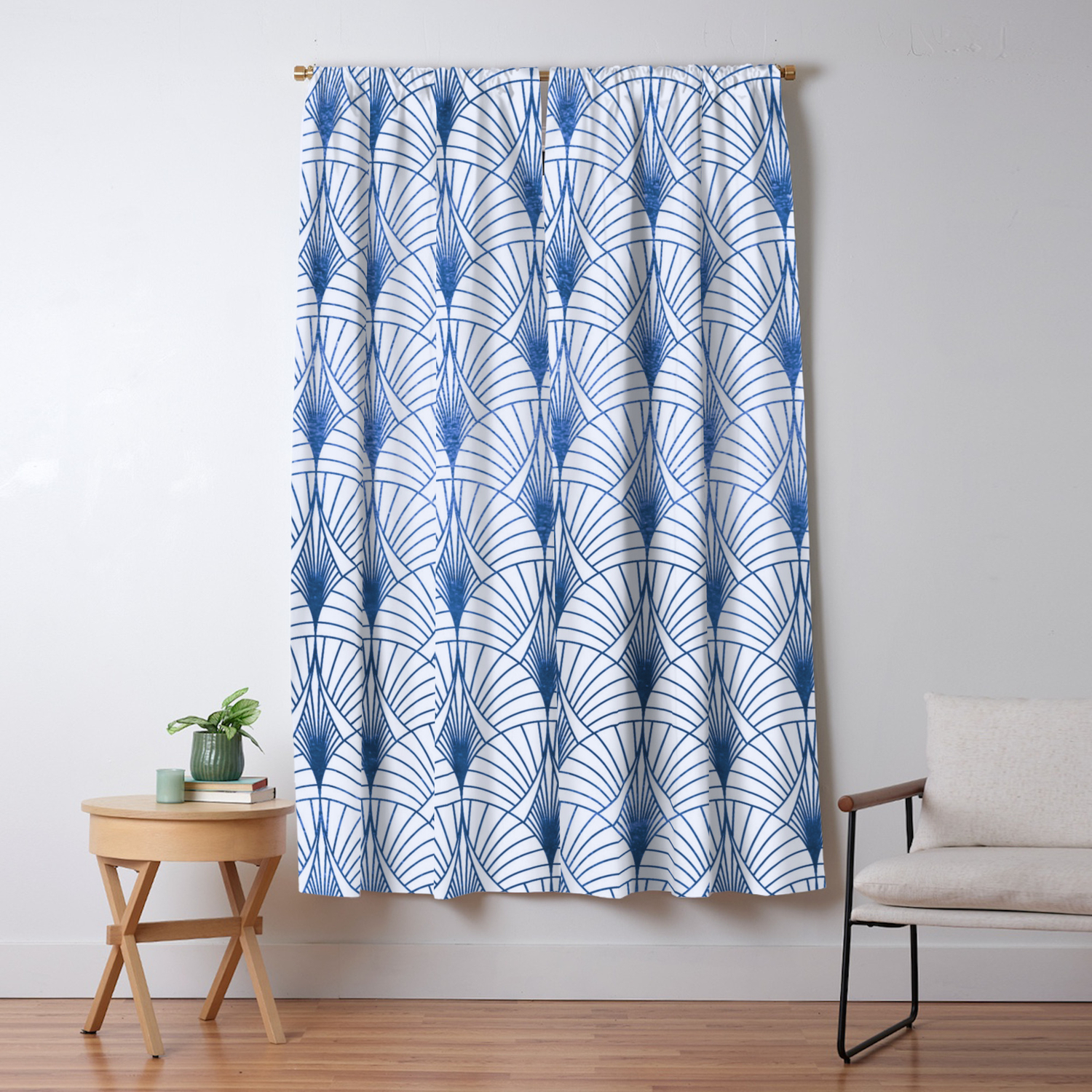 Turquoise Light Blue Art Deco Pattern Blackout Curtain By Dec02 Society6