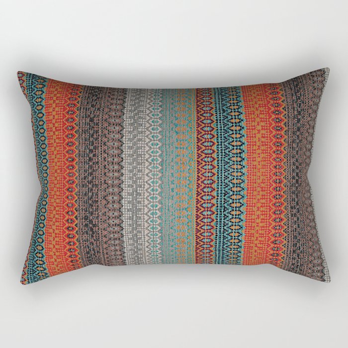 Multicolour Boho Artwork Design  Rectangular Pillow