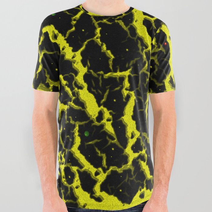 Cracked Space Lava - Yellow All Over Graphic Tee