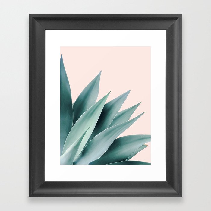 Agave flare II - peach Framed Art Print